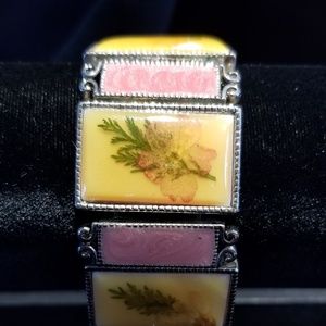 Pressed flower bracelet